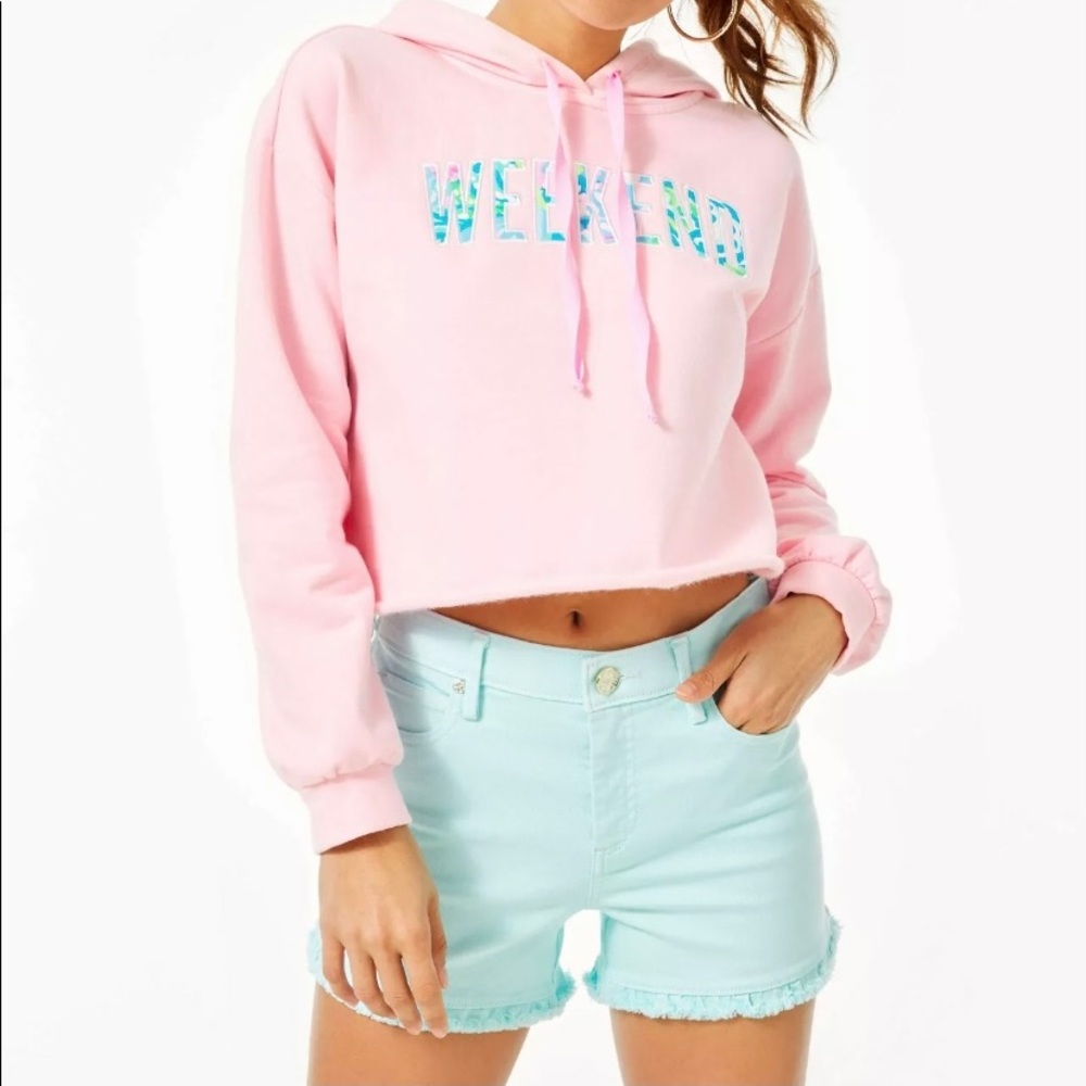 ISO LILLY PULITZER SOUTH OCEAN SHORT WHISPER BLUE